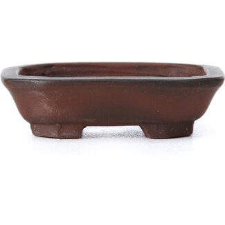 Bigei - Hirata Atsumi 50 mm rectangular unglazed bonsai pot by Bigei, Tokoname, Japan