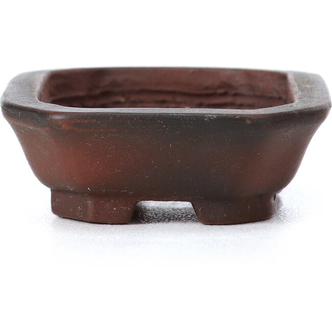 Rectangular unglazed bonsai pot by Bigei - 50 x 40 x 15 mm