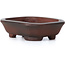 Rectangular unglazed bonsai pot by Bigei - 50 x 40 x 15 mm