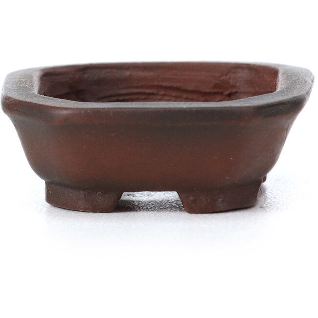 Rechthoekige ongeglazuurde bonsaipot van Bigei - 50 x 40 x 15 mm