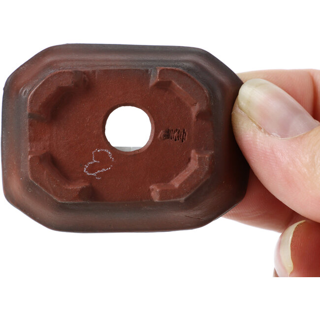 Maceta de bonsái rectangular sin esmaltar de Bigei - 50 x 40 x 15 mm