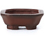 Rectangular unglazed bonsai pot by Bigei - 50 x 40 x 15 mm