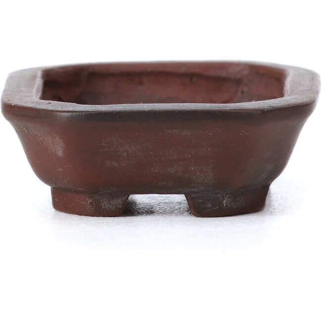 Rectangular unglazed bonsai pot by Bigei - 50 x 40 x 15 mm