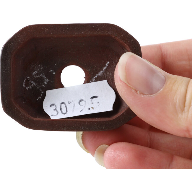 Rechteckige unglasierte Bonsaischale von Bigei - 50 x 40 x 15 mm