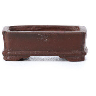 Bigei - Hirata Atsumi 45 mm rectangular unglazed bonsai pot by Bigei, Tokoname, Japan