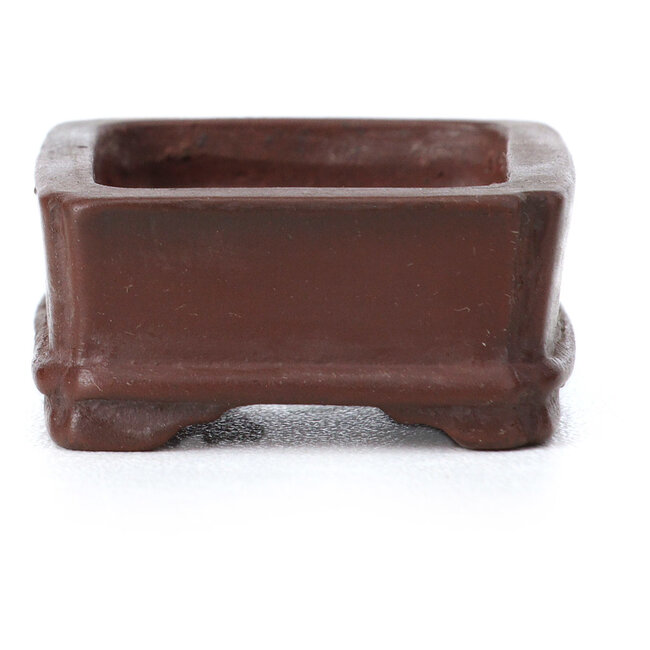Rectangular unglazed bonsai pot by Bigei - 45 x 34 x 15 mm