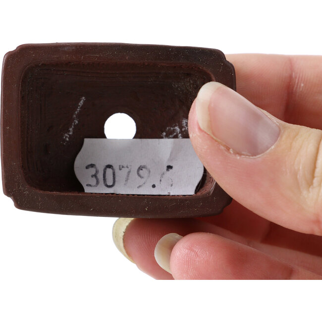 Maceta de bonsái rectangular sin esmaltar de Bigei - 45 x 34 x 15 mm