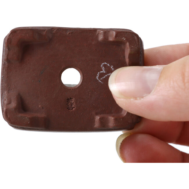 Maceta de bonsái rectangular sin esmaltar de Bigei - 45 x 34 x 15 mm