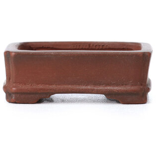 Bigei - Hirata Atsumi 45 mm rectangular unglazed bonsai pot by Bigei, Tokoname, Japan