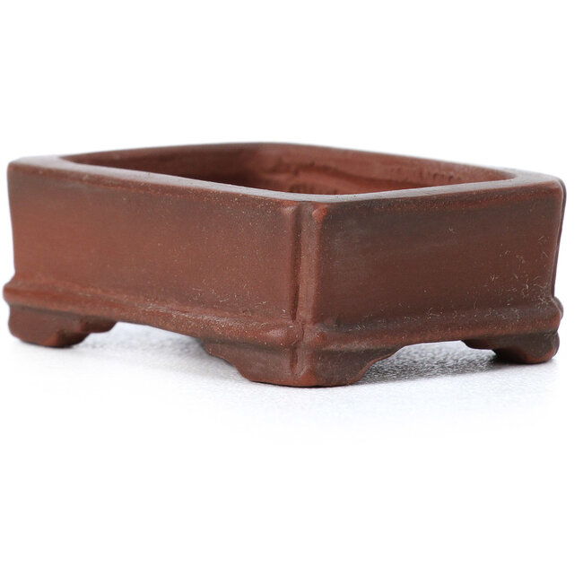 Rectangular unglazed bonsai pot by Bigei - 45 x 34 x 15 mm