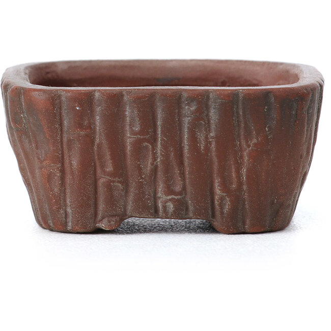 Rectangular unglazed bonsai pot by Bigei - 45 x 40 x 21 mm