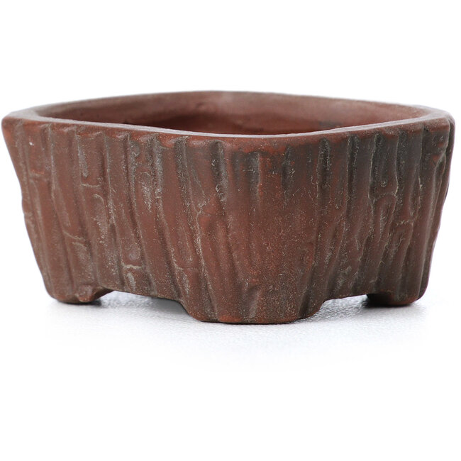Rectangular unglazed bonsai pot by Bigei - 45 x 40 x 21 mm