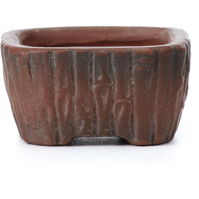 Rectangular unglazed bonsai pot by Bigei - 45 x 40 x 21 mm