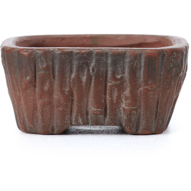 Rectangular unglazed bonsai pot by Bigei - 45 x 40 x 21 mm