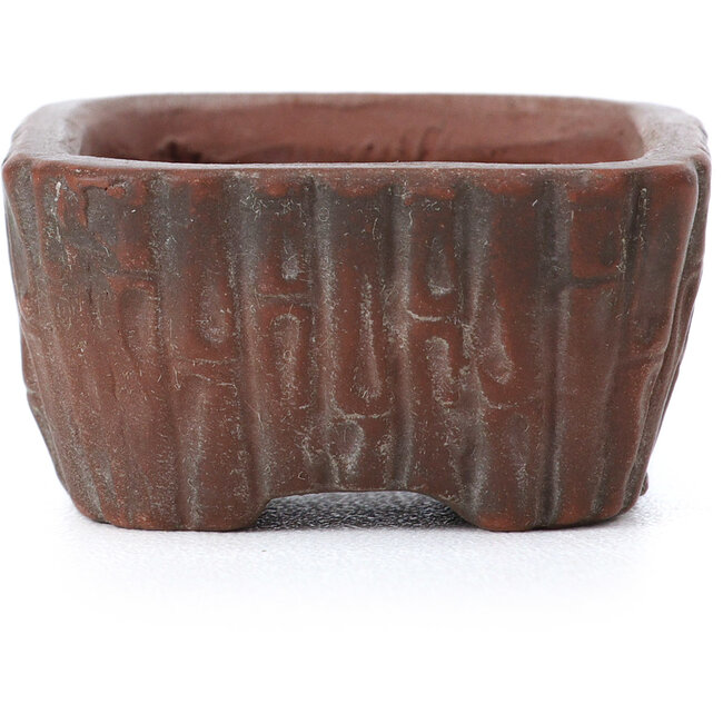 Rechthoekige ongeglazuurde bonsaipot van Bigei - 45 x 40 x 21 mm