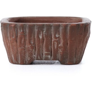 Bigei - Hirata Atsumi 45 mm rectangular unglazed bonsai pot by Bigei, Tokoname, Japan