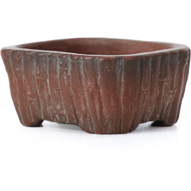 Maceta de bonsái rectangular sin esmaltar de Bigei - 45 x 40 x 21 mm