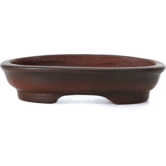 Bigei - Hirata Atsumi 59 mm oval unglazed bonsai pot by Bigei, Tokoname, Japan