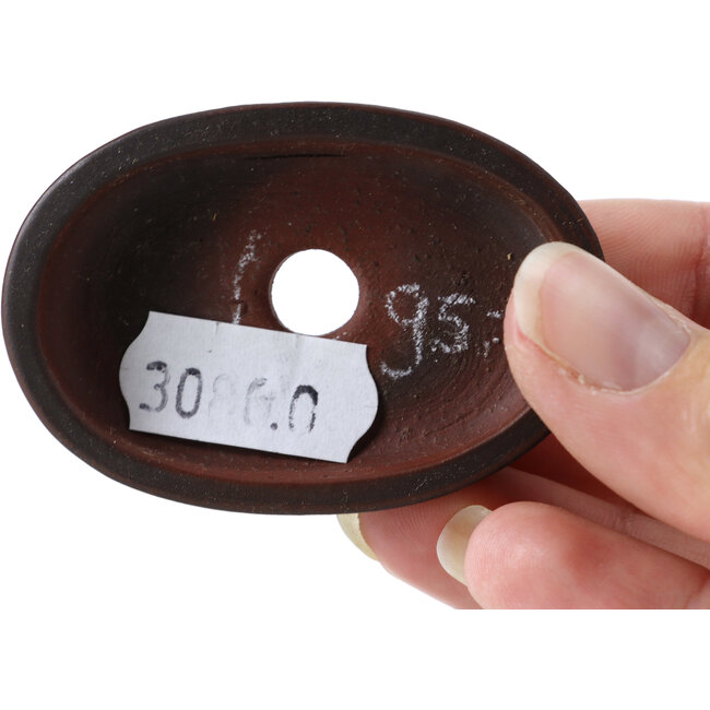 Maceta de bonsái ovalada sin esmaltar de Bigei - 59 x 40 x 13 mm