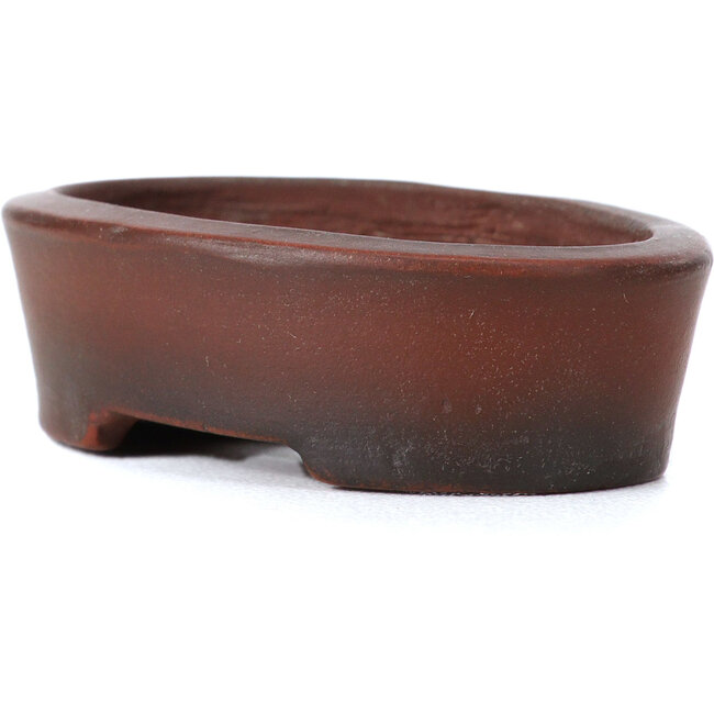 Oval unglazed bonsai pot by Bigei - 50 x 36 x 15 mm