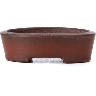 Bigei - Hirata Atsumi 50 mm oval unglazed bonsai pot by Bigei, Tokoname, Japan