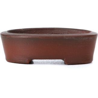 Bigei - Hirata Atsumi Pot à bonsaï ovale non émaillé de 50 mm par Bigei, Tokoname, Japon