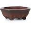 Hexagonal unglazed bonsai pot by Bigei - 41 x 40 x 15 mm