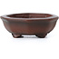 Hexagonal unglazed bonsai pot by Bigei - 41 x 40 x 15 mm