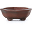 Hexagonal unglazed bonsai pot by Bigei - 41 x 40 x 15 mm