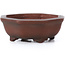 Hexagonal unglazed bonsai pot by Bigei - 41 x 40 x 15 mm