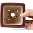 Square bordeaux bonsai pot by Bigei - 85 x 85 x 60 mm