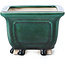 Square green bonsai pot by Bigei - 96 x 96 x 70 mm