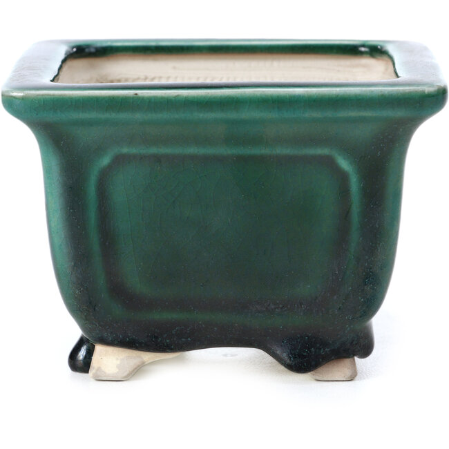 Pot à bonsaï carré vert par Bigei - 96 x 96 x 70 mm