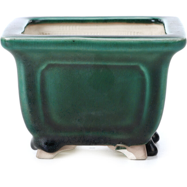 Pot à bonsaï carré vert par Bigei - 96 x 96 x 70 mm