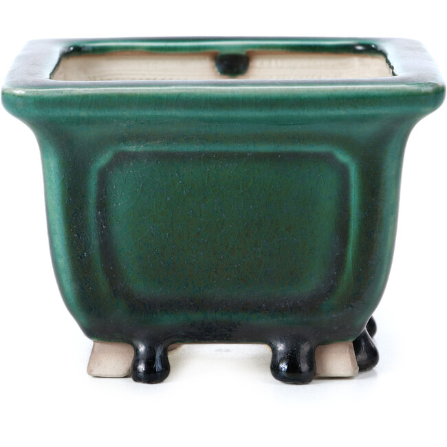 Pot à bonsaï carré vert par Bigei - 96 x 96 x 70 mm
