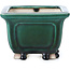 Square green bonsai pot by Bigei - 96 x 96 x 70 mm