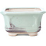 Square soft blue-green and purple bonsai pot by Bigei - 110 x 106 x 60 mm