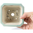 Square soft blue-green and purple bonsai pot by Bigei - 110 x 106 x 60 mm