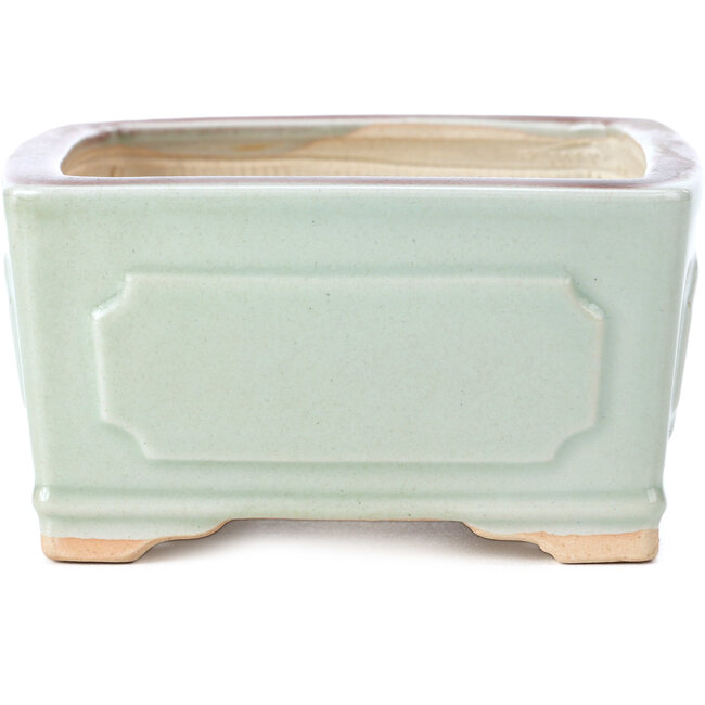 Pot à bonsaï carré vert et rouge par Bigei - 105 x 105 x 55 mm