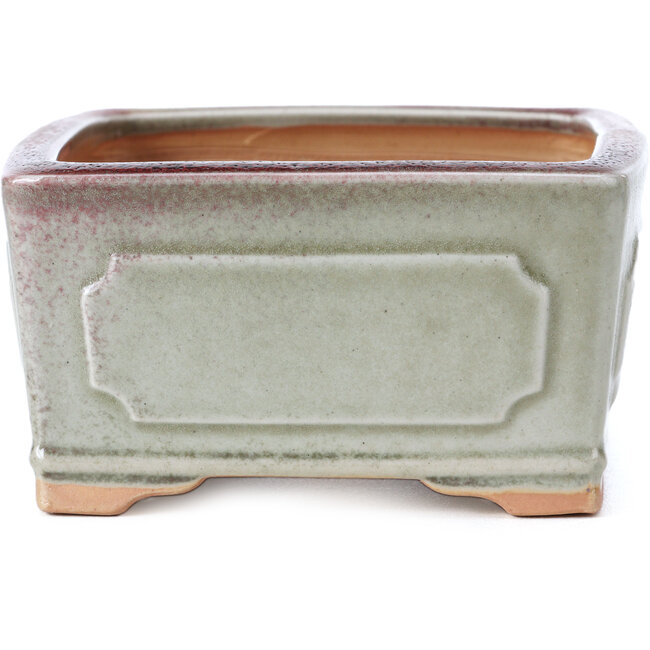 Pot à bonsaï carré vert et rouge par Bigei - 105 x 105 x 55 mm
