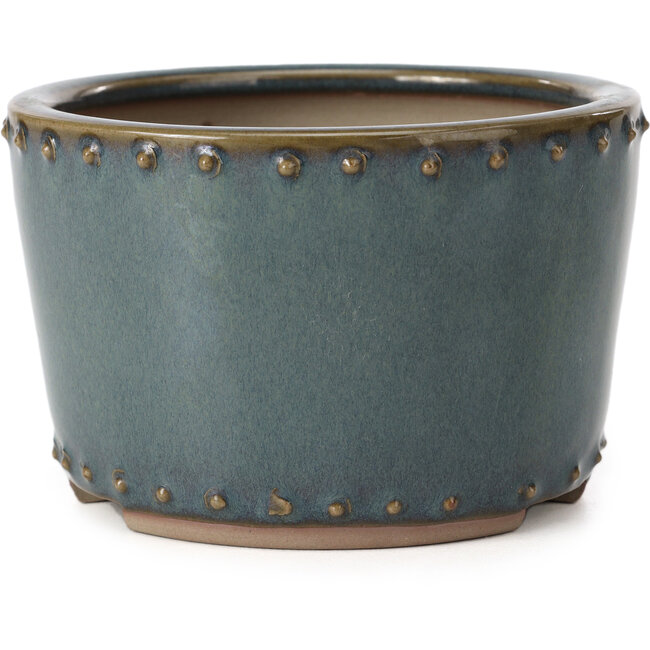 Pot à bonsaï rond bleu par Bigei - 115 x 115 x 75 mm