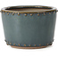 Round blue bonsai pot by Bigei - 115 x 115 x 75 mm