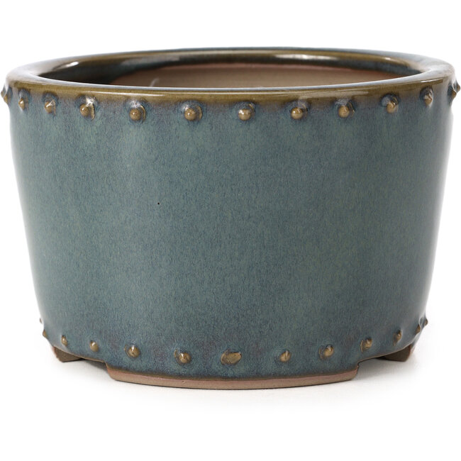 Vaso per bonsai rotondo blu di Bigei - 115 x 115 x 75 mm