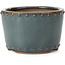 Round blue bonsai pot by Bigei - 115 x 115 x 75 mm