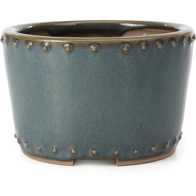 Pot à bonsaï rond bleu par Bigei - 115 x 115 x 75 mm