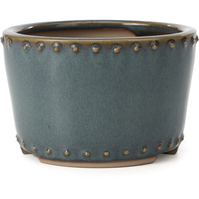 Maceta de bonsái redonda azul de Bigei - 115 x 115 x 75 mm