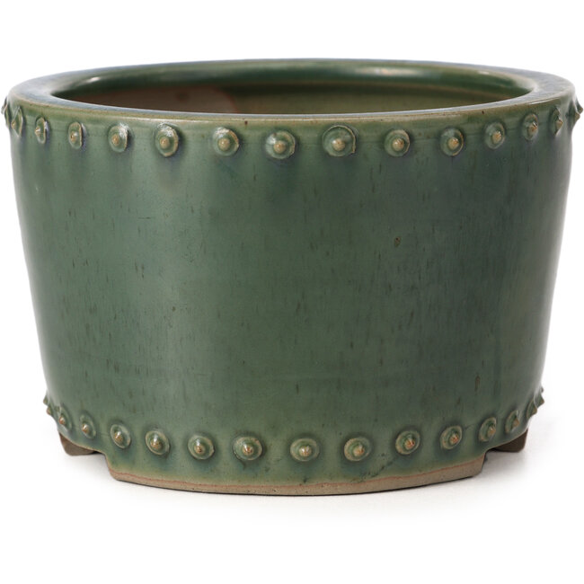 Runde grüne Bonsaischale von Bigei - 115 x 115 x 75 mm