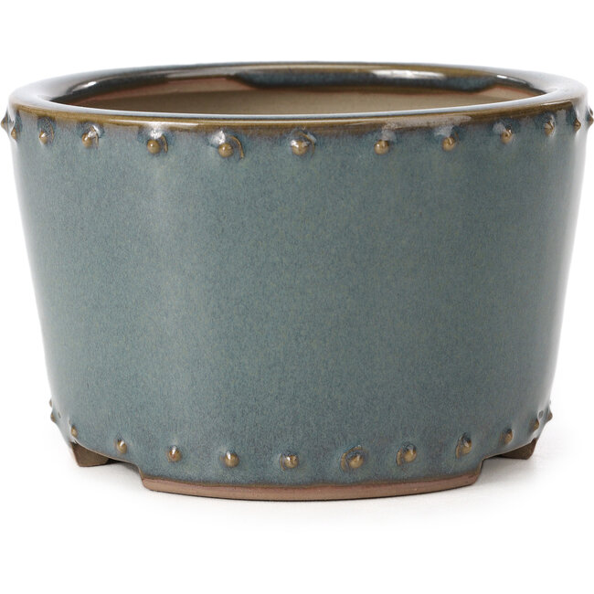 Pot à bonsaï rond bleu par Bigei - 115 x 115 x 75 mm