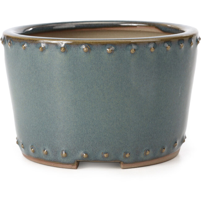 Vaso per bonsai rotondo blu di Bigei - 115 x 115 x 75 mm