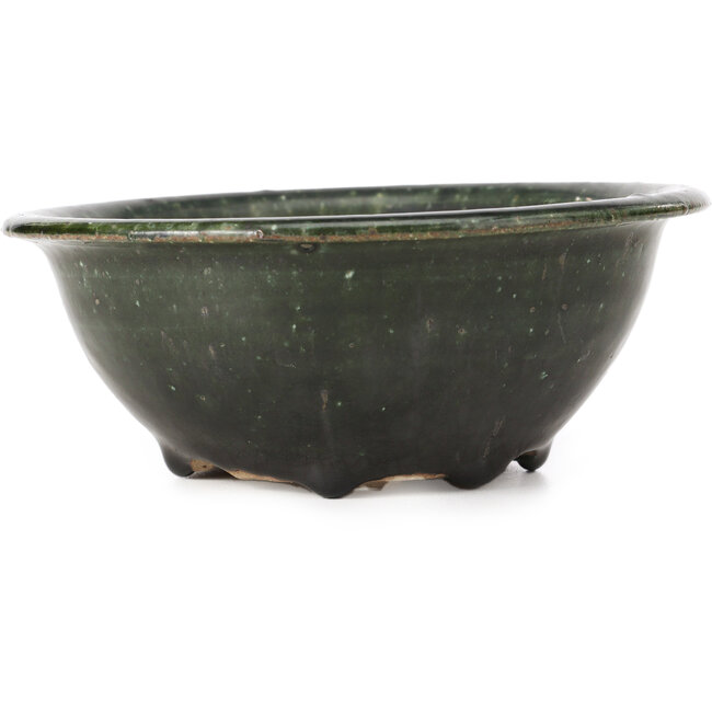 Ronde groene bonsai pot van Bigei - 153 x 153 x 55 mm